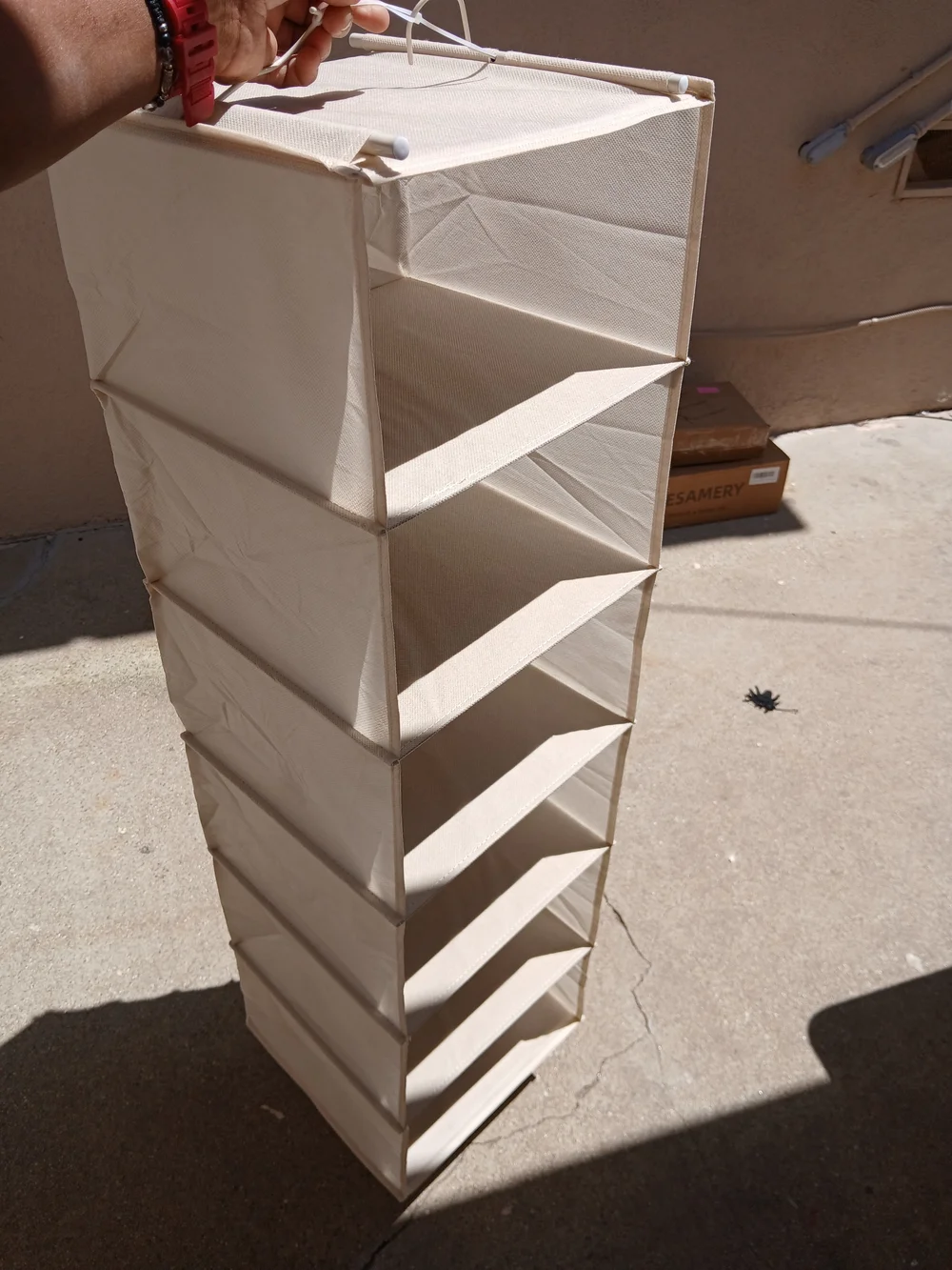 Cream Hanging Closet Organizer - 6-Shelf Home Storage